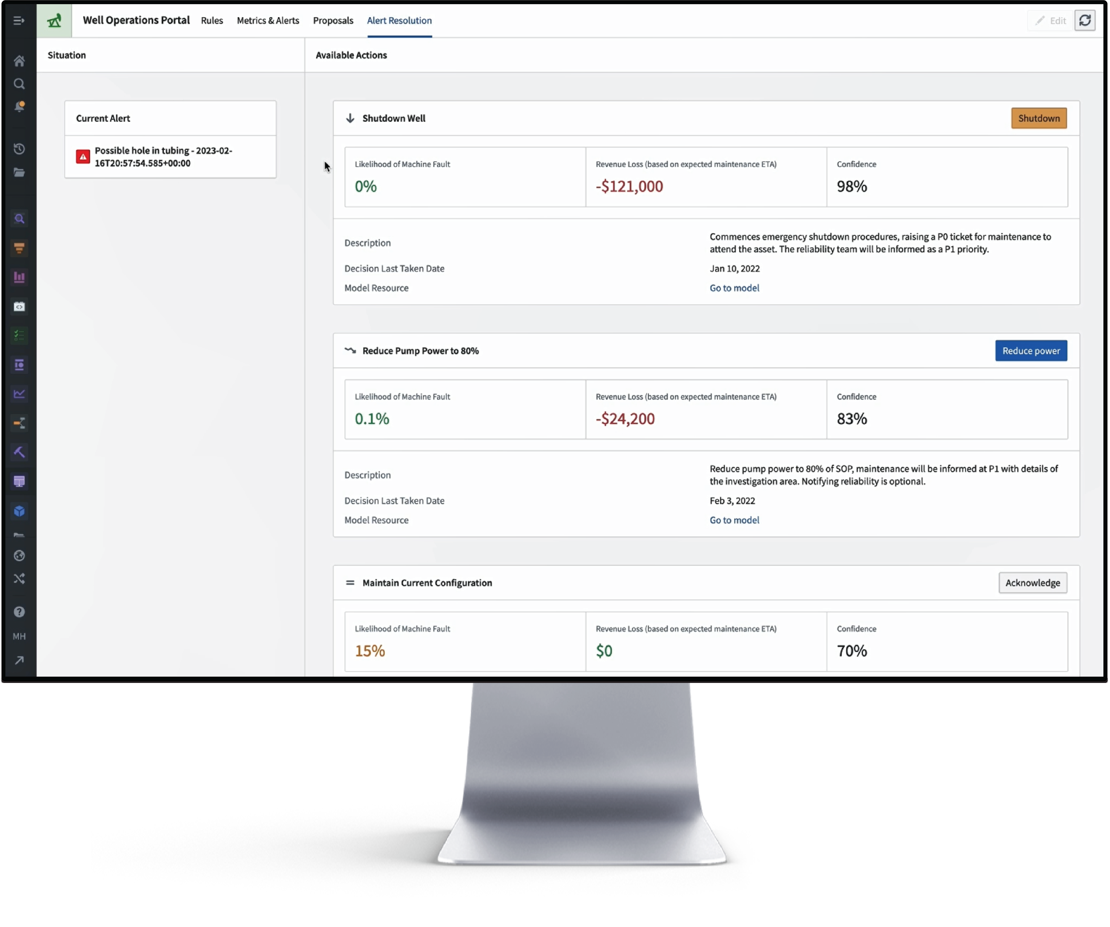 Connecting alerts to action