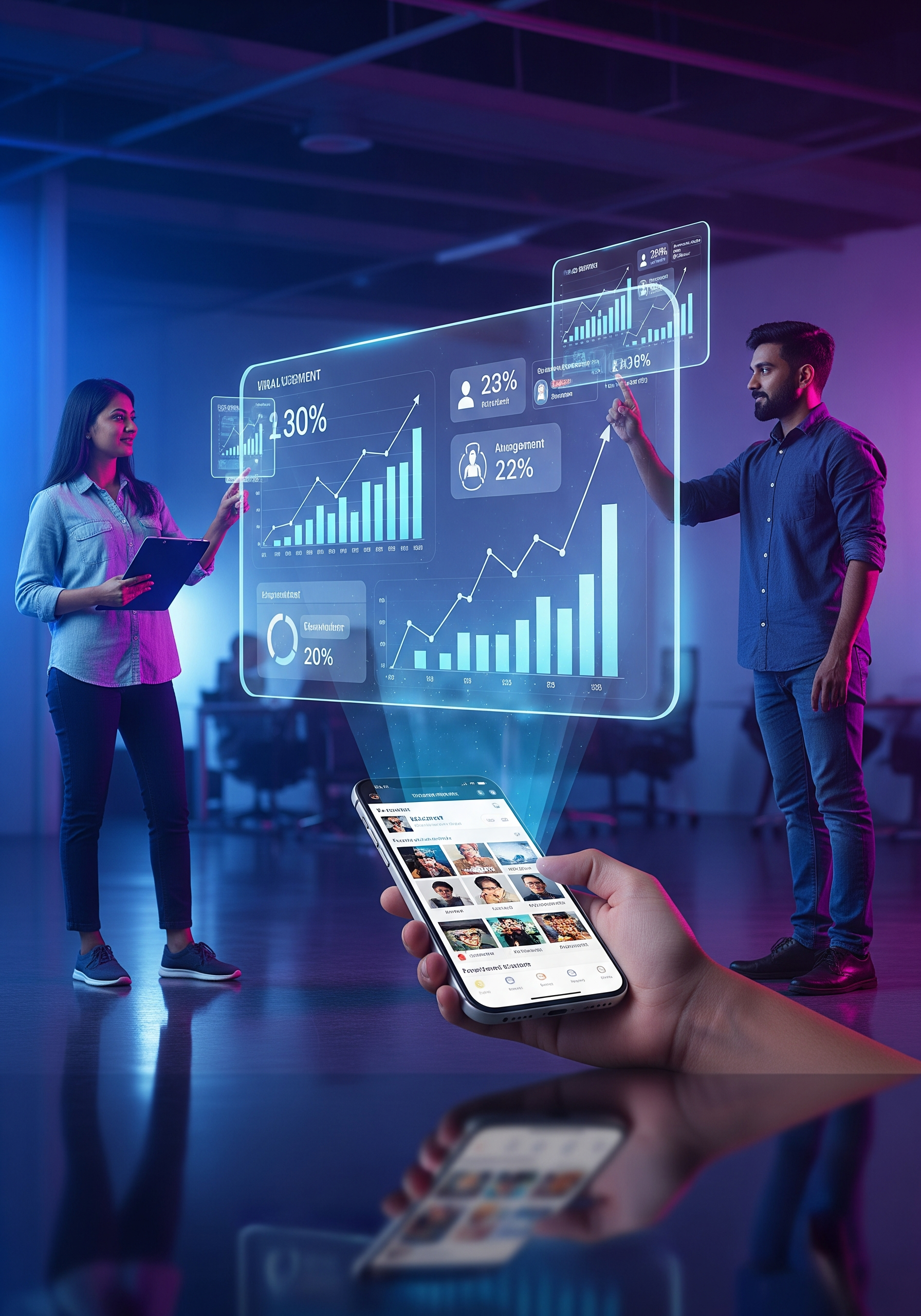 Social media marketing illustration