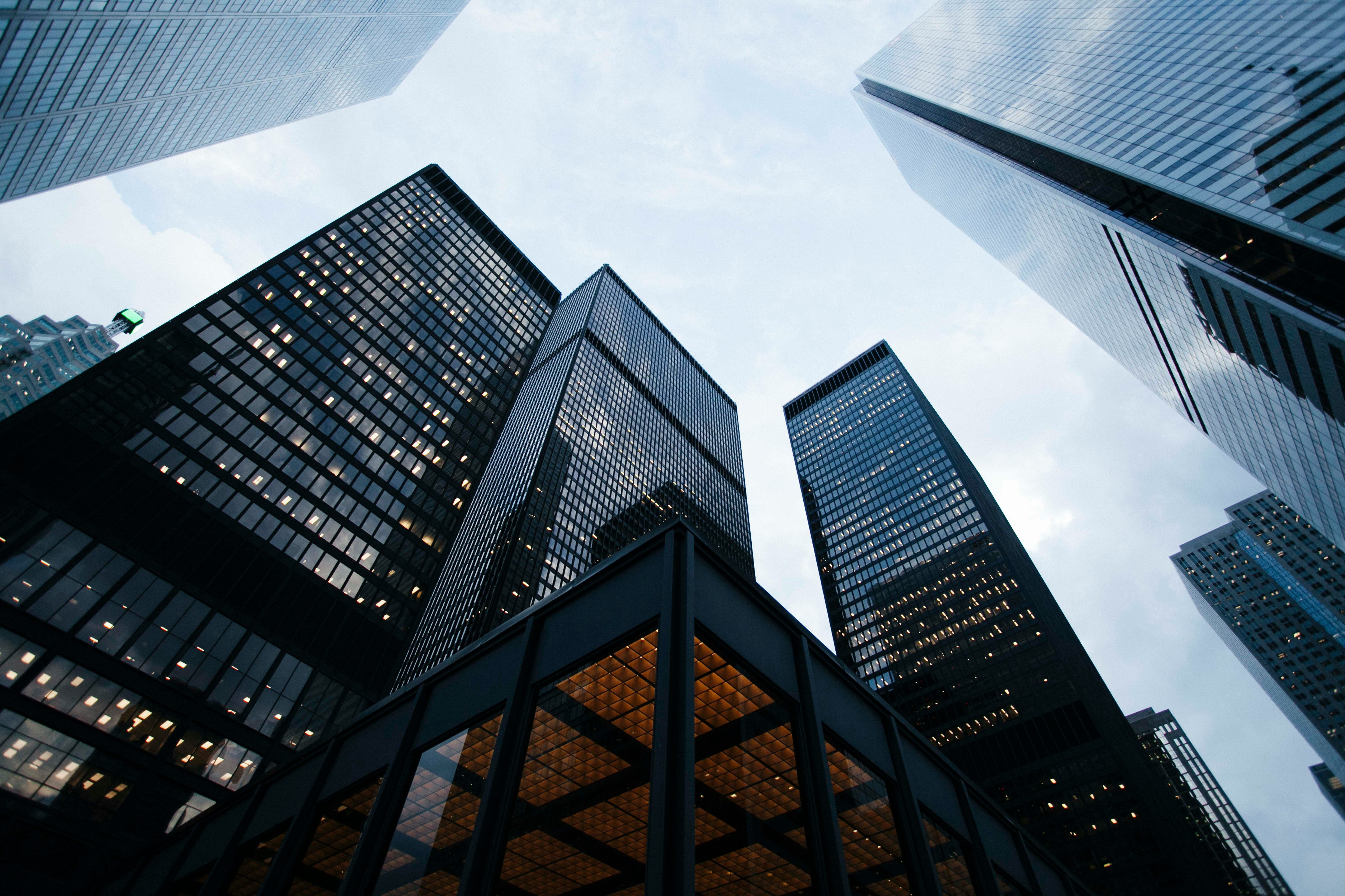Insurance buildings — skyscrapers from below
