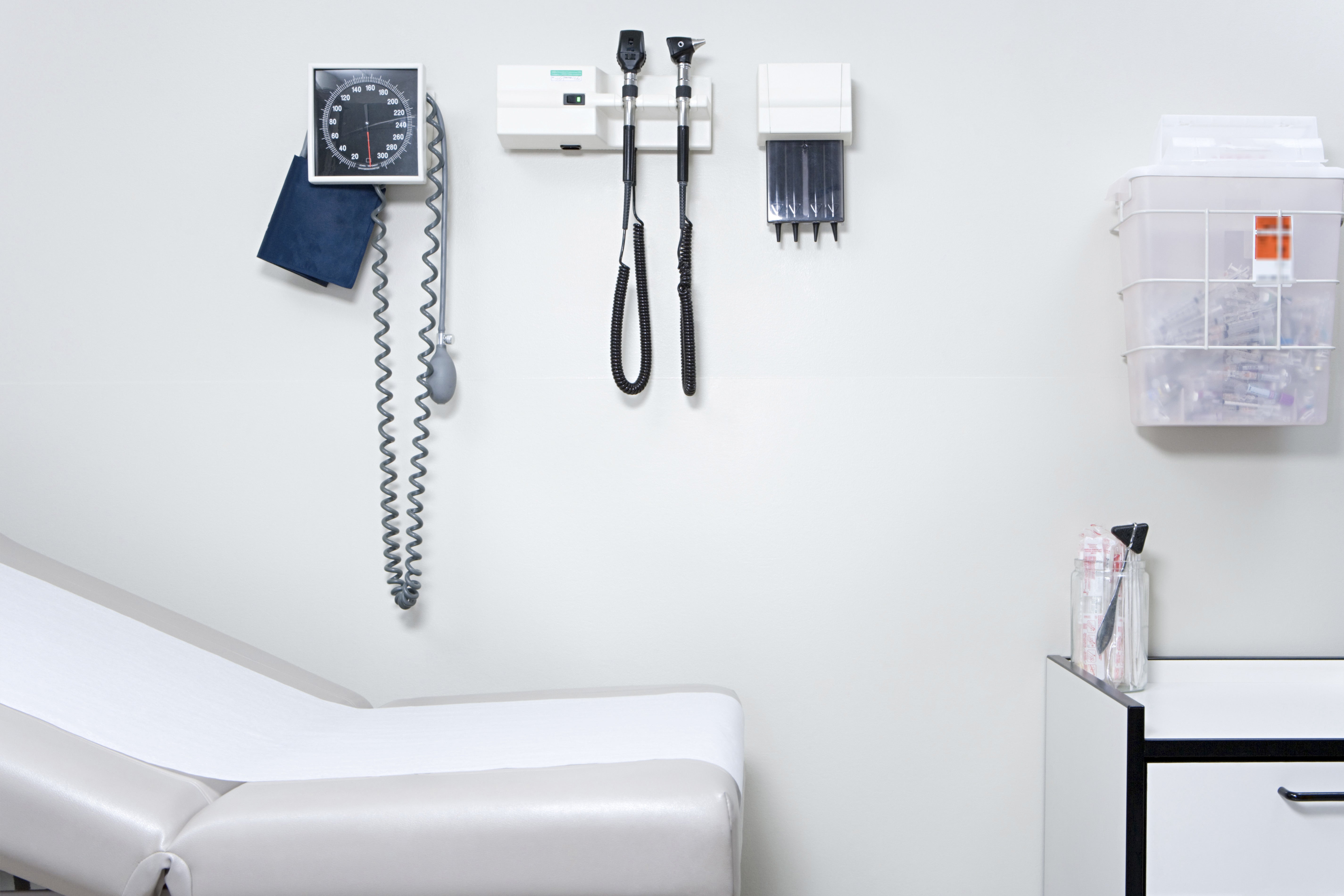 Medical equipment on a clinic wall